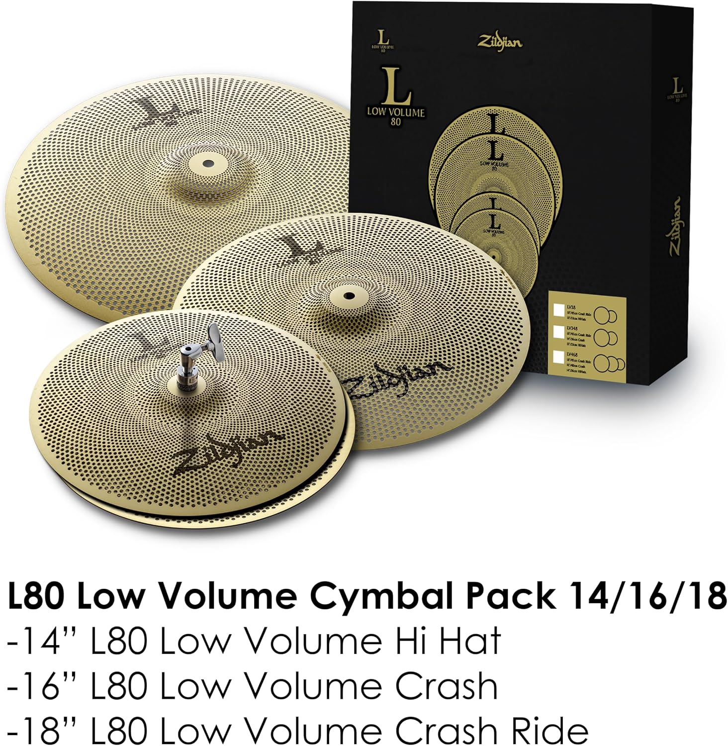 Zildjian LV468 L80 Low Volume Cymbal Pack 14"
